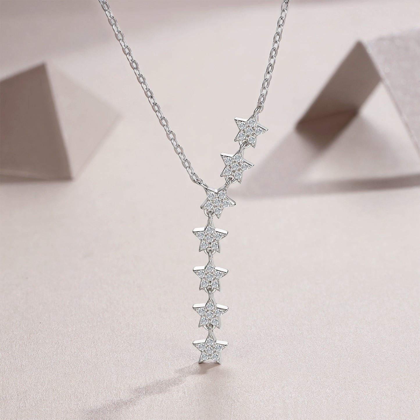 Moissanite Magic — Moissanite Pendant, Platinum Plated S925 Silver