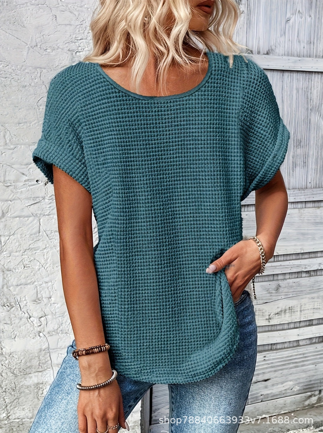 Lace Embrace — Versatile Lace-Patchwork Short-Sleeve Top