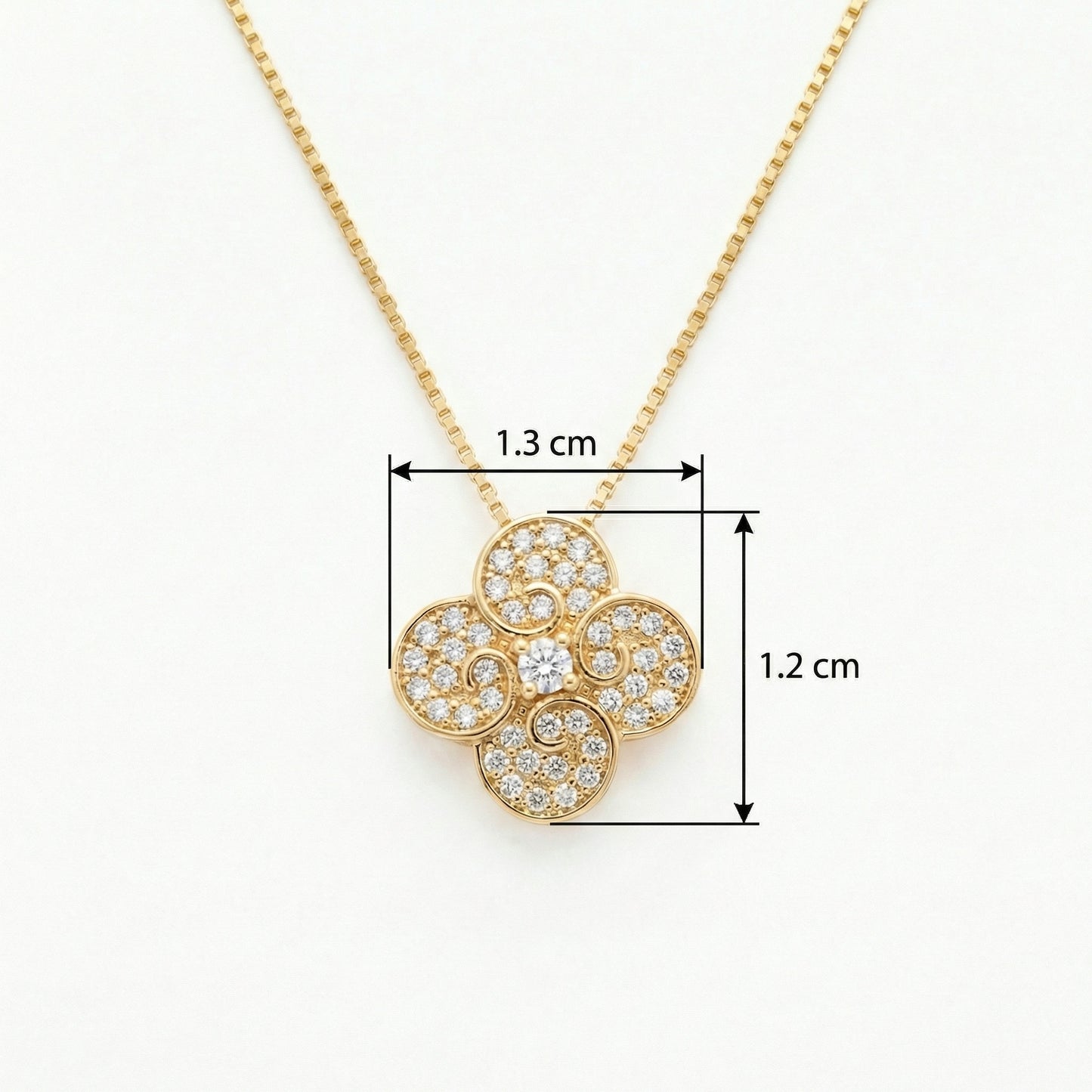 Clover & Out — Scrolled Diamond Clover Pendant, 925 SS