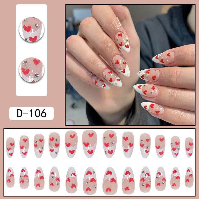 French Kiss — Elegant Water Drop Manicure Rhinestone Nails