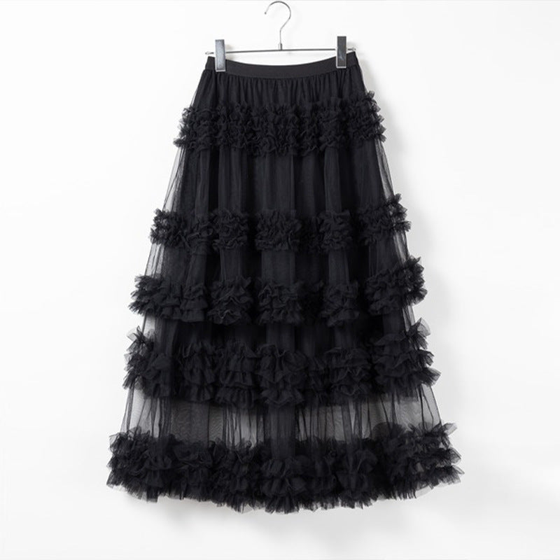 Mesh-merizing — 3-Layer Spliced Mesh Japanese Skirt