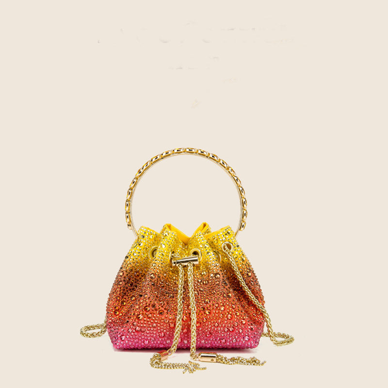 Shine On — Drawstring Rhinestone Crossbody Handbag